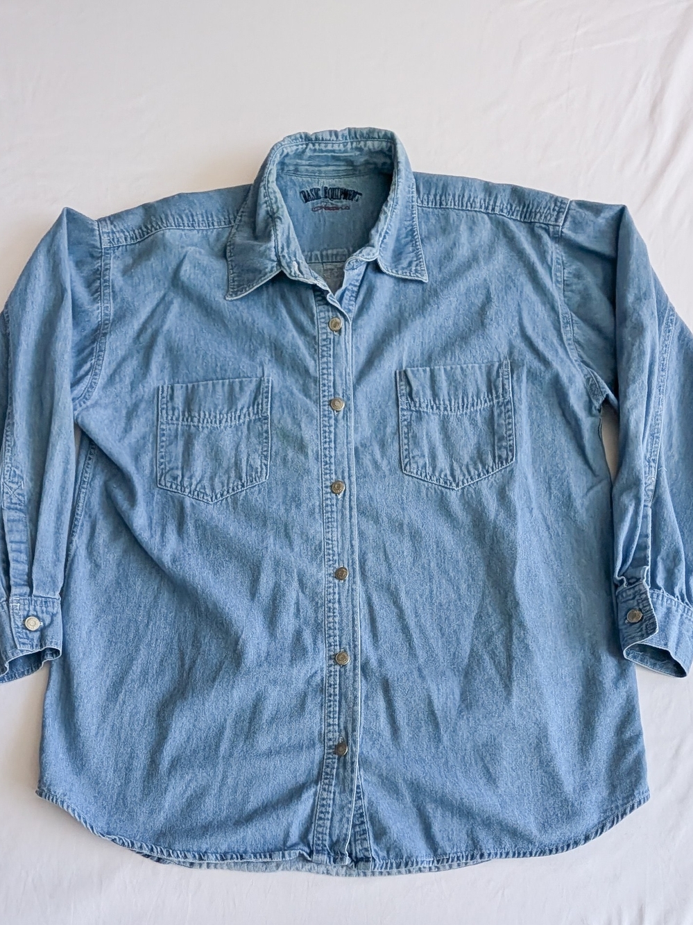 Basic Equipment Light Blue Classic 90s Denim Shirt Size Large